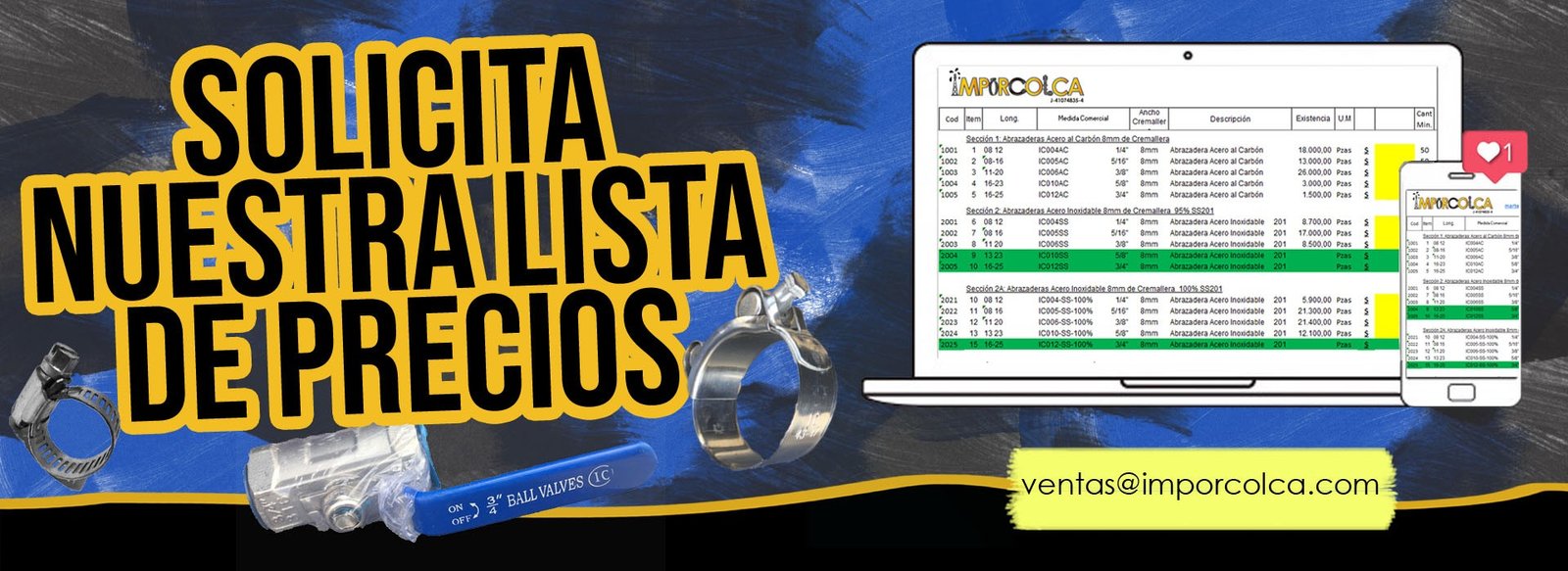 Solicita nuestra lista de precios
